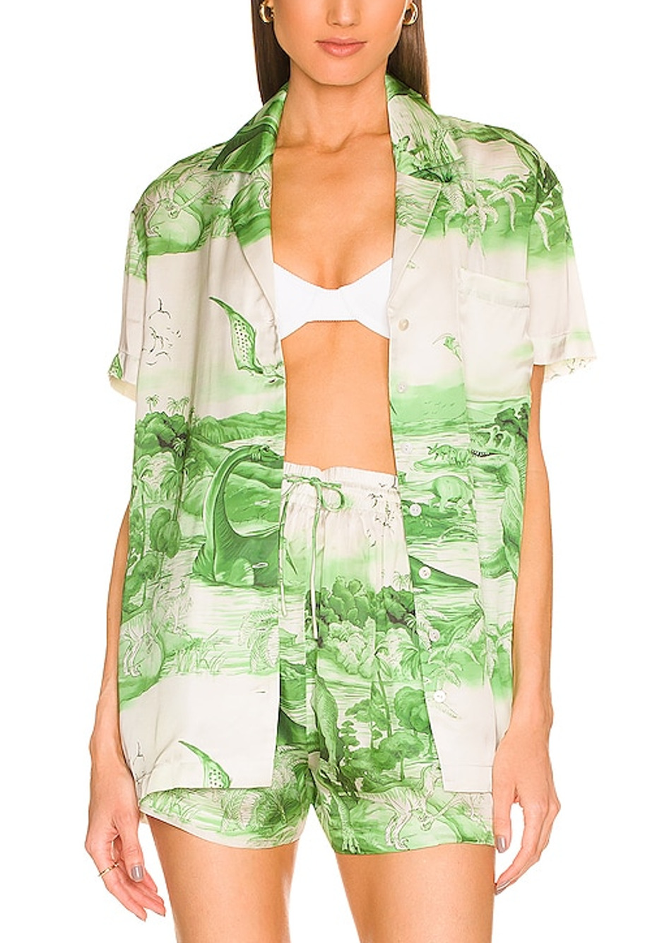 Song Of Style Printed Bronto Dino Multi Elsie Shirt Size XS